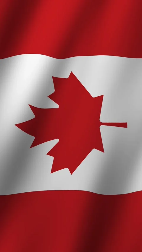 Vertical Canada Flag Animated 4k video Stock Footage 296496190