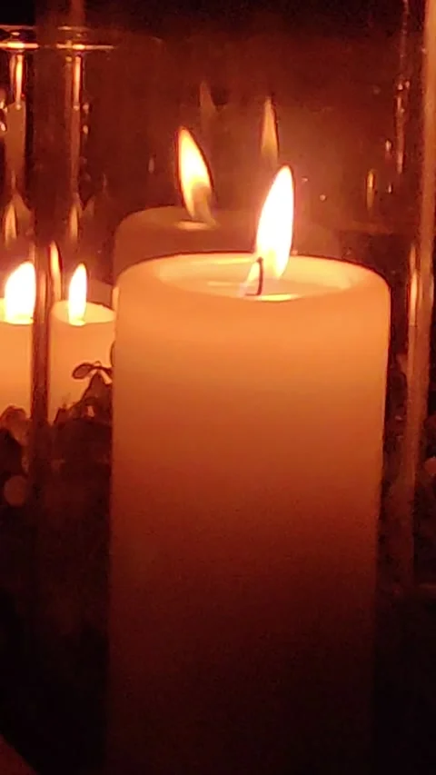 Vertical candles multiple flames Stock Footage 222788901