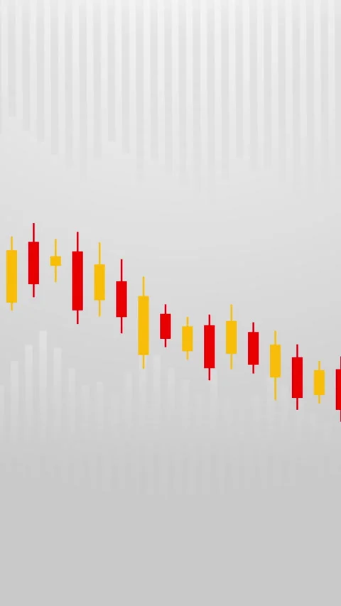 Vertical Candlestick Chart Showing a Market Downturn. Stock Footage 317301548