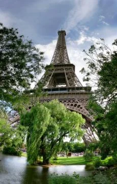 Vertical capture of eiffel tower. Stock Photos