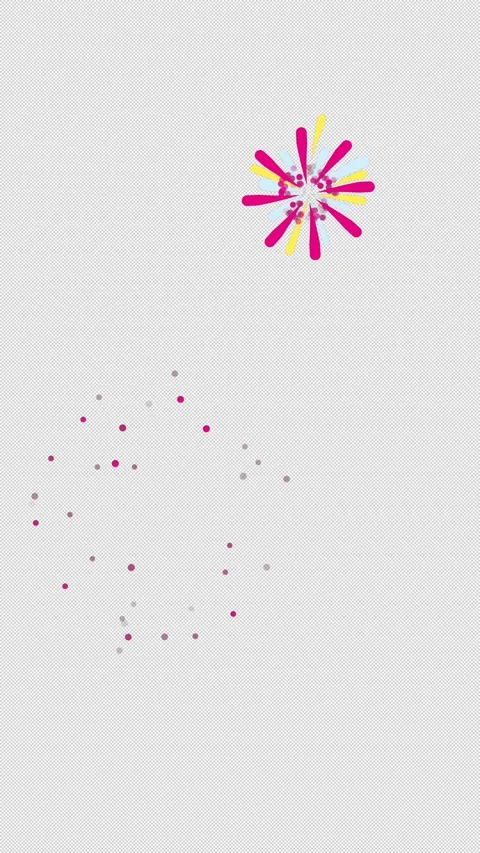 Vertical Cartoon Fireworks Animation with Alpha Channel for Mobile Stockbeeldmateriaal 335509561