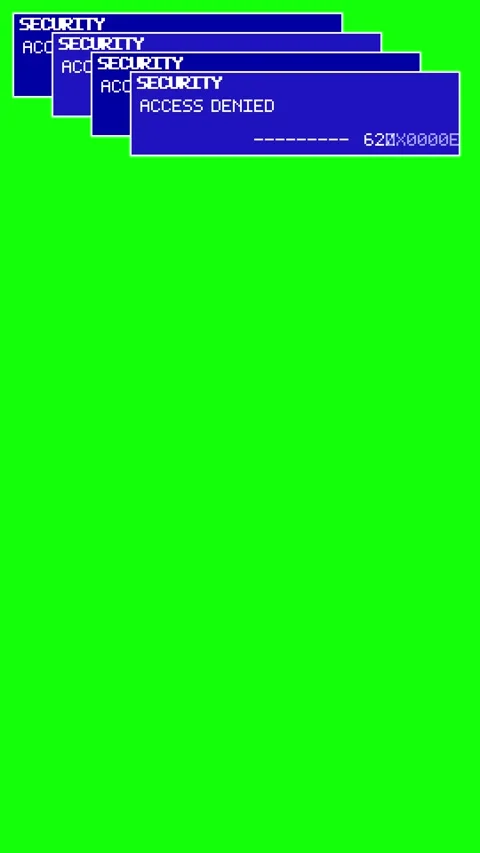 Vertical cascade of blue screen error windows floods a green background. Fatal Stock Footage 346907022
