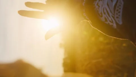 Vertical catch bright orange light, travel on vacation Stock Footage 246959187