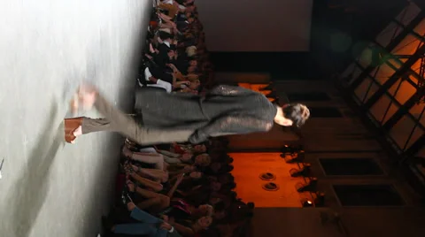 Vertical catwalk model fashion week couture Video stock 36297239