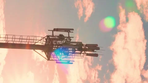 Vertical, Cell Tower, Mobile Communication Cellular Tower Close-up, 3G 4G 5G Tra Stock-Footage 313925007