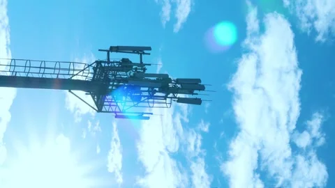 Vertical, Cell Tower, Mobile Operator Tower, Mobile Communication and A Beautifu Stock Footage 313924835