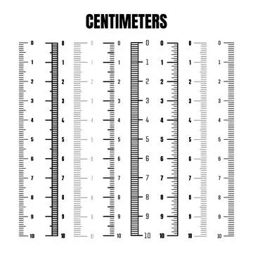 Vertical centimeter scale for measuring length or height. Various measurement Stock Illustration