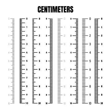 Vertical centimeter scale for measuring length or height. Various measurement Stock Illustration