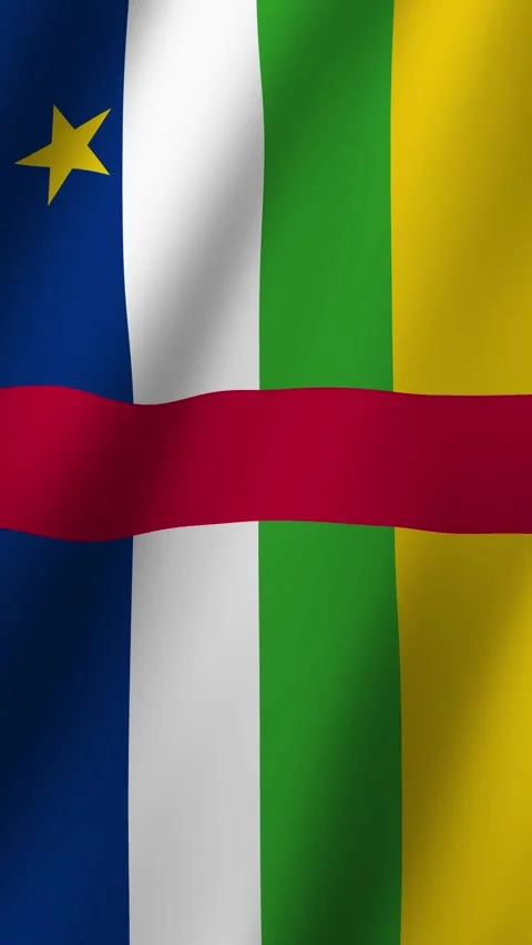 Vertical Central African Republic Flag Animated 4k video Stock Footage 296496196