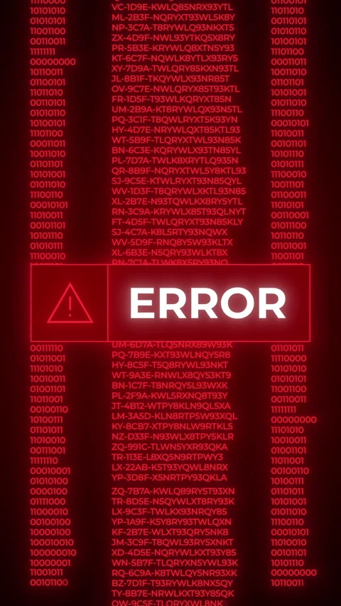 Vertical CGI of Red Critical Error Message on Smartphone Screen Stock Footage 297940411