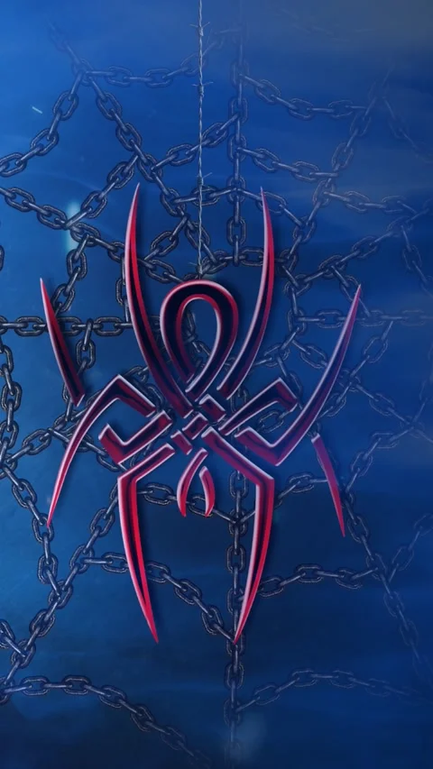 Vertical Chained Spider on a Wire 4K Loop Video stock 276284091