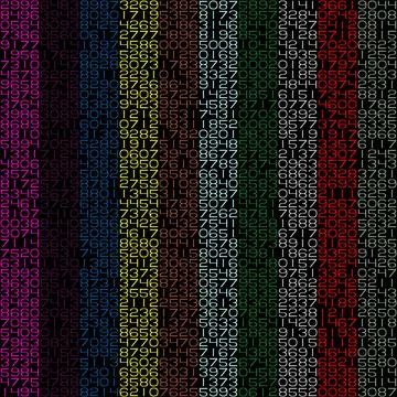 Vertical chains of numbers in different colors vertical chains of numbers ... Stockfoto's