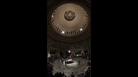 VERTICAL of Changing of the Guard as Jimmy Carter lies in state Stock Footage 297436876