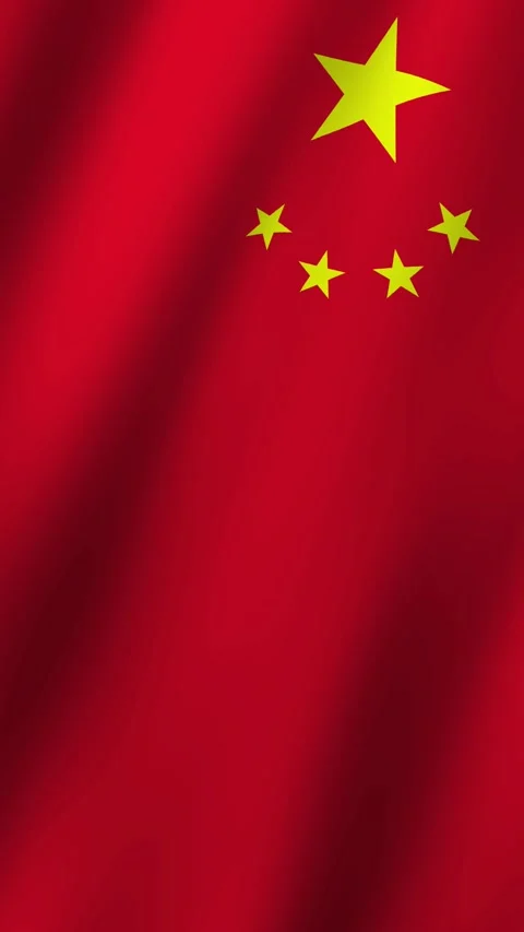 Vertical China Flag Animated 4k video Video stock 296496199