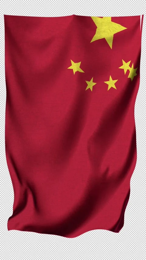 Vertical China Flag Stock Footage 340384684