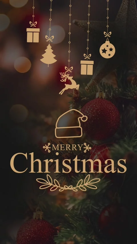 Vertical Christmas animated background. 9:16 Vídeo Stock 339304315