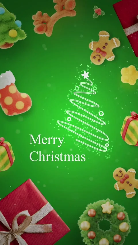Vertical Christmas animated background. 9:16 Stock-Footage 339304316