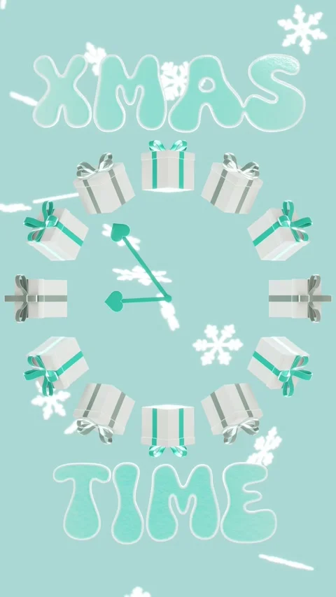 Vertical Christmas New Year winter snowflake countdown clock midnight loop Stock Footage 320714560