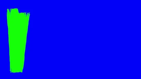 Vertical chroma key green strokes of paint brush on blue Stock Footage 112018274