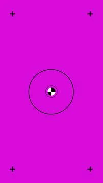 Vertical chroma key magenta screen with cross and central black white marker Stock Illustration