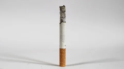 Vertical Cigarette Consumed by Fire Stock Footage 123917913