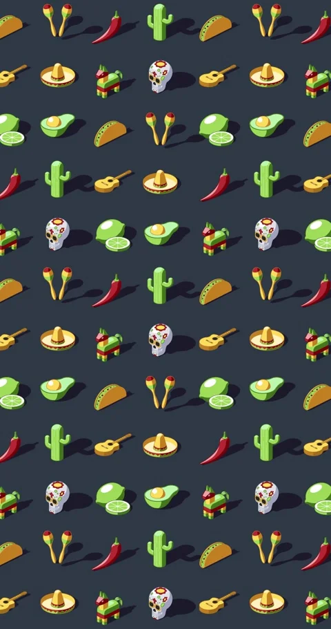 Vertical Cinco de Mayo themed seamless background animation Stock Footage 332359048
