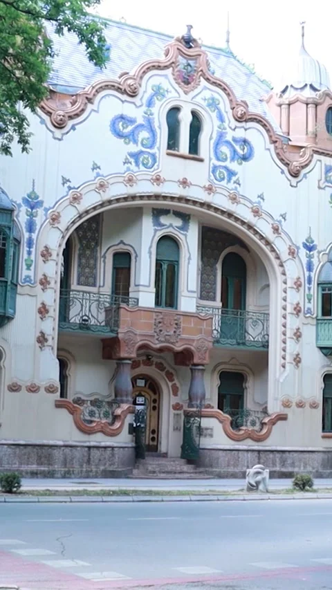 Vertical Cinematic Static Shot of Ornate Fairytale Cottage in Nature Stock-Footage 331954561