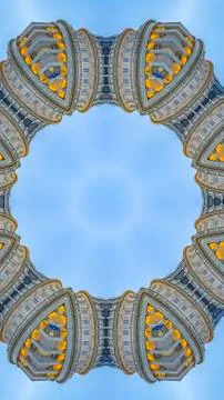 Vertical Circle made with decorative pillars of capital 写真素材