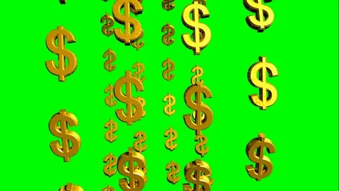 Vertical circular rotation of gold dollar symbols. Stock Footage 113877919