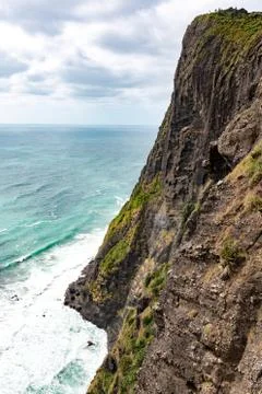 Vertical cliff from lookout Stock Photos