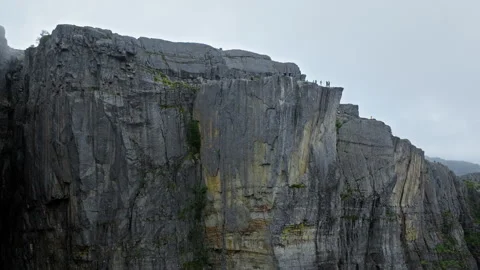 Vertical cliffs of Pulpit Rock Preikestolen Norway. Stock Footage 328131678