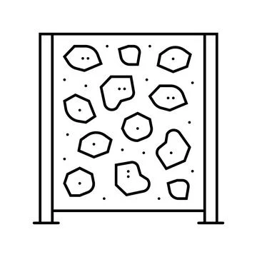 Vertical climbing wall park kid play line icon vector illustration Ilustração Stock