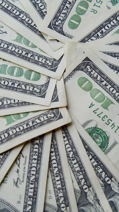 Vertical Clip Dollar Bills Spinning Randomly Symbolizes Money Flow Prosperity Stock Footage 315538701
