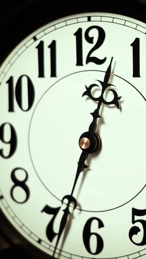 Vertical Clock Timelapse Wider View Fast Hand Rotation Stock Footage 306394521