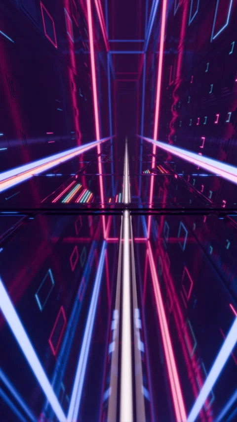 Vertical close up abstract illuminated tunnel music looping background Stock Footage 299919448