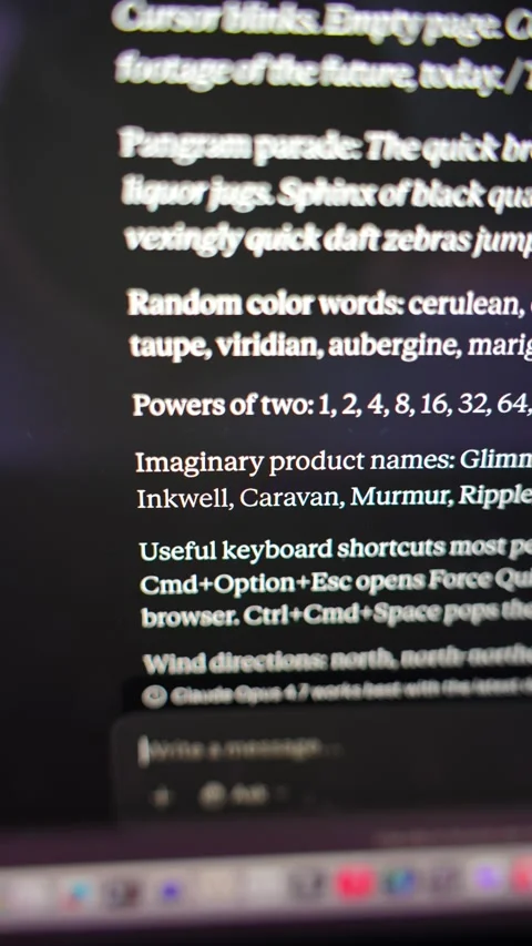 Vertical close-up of Claude app text on laptop Stock Footage 334963397