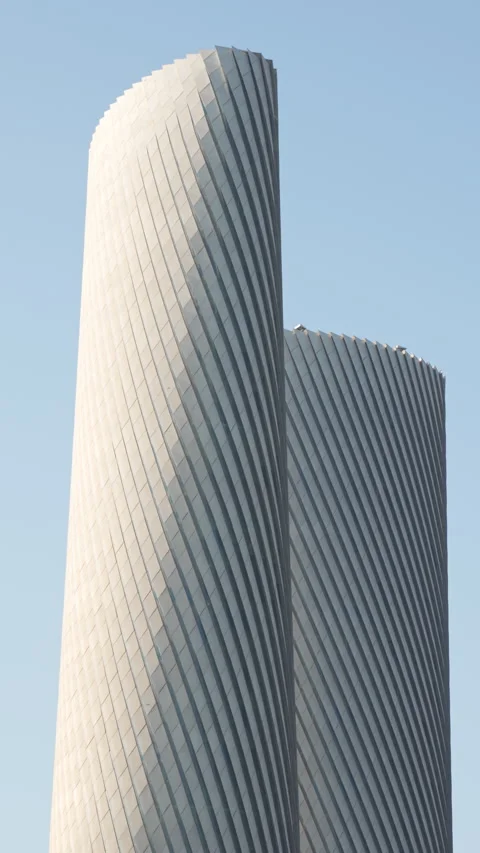 Vertical close up of geometric marine-grade aluminium facade. Stock Footage 337411329
