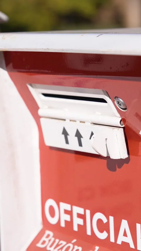 Vertical close up of an official ballot drop box and voting sign, emphasizing Stock Footage 331702099