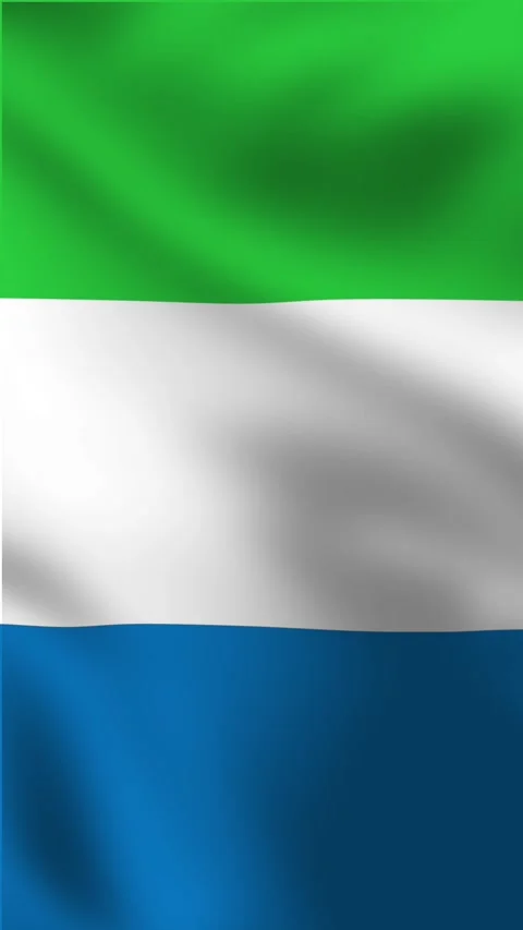 Vertical, close up portrait video waving national flag of Sierra Leone. Vidéo 299611036