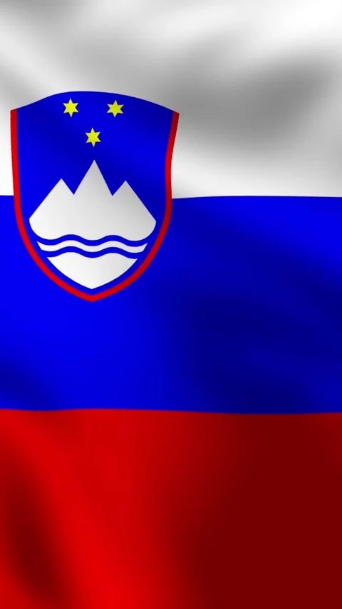 Vertical, close up portrait video waving national flag of Slovenia. 動画素材 299611160