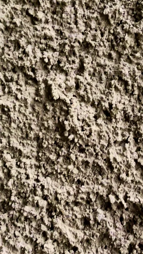 Vertical close-up reveals the coarse weathered texture of a rugged beige co.. Stock Footage 340116029