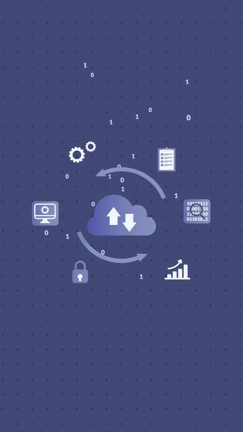 Vertical Cloud Computing and Data Storage Animation for Tech Solutions. 스톡 동영상 315377387