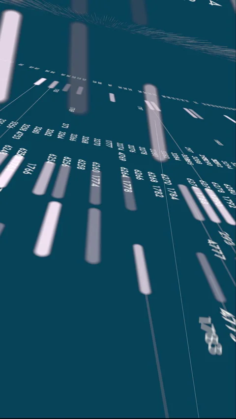 Vertical Cloud Computing Big Data Streaming Analytics with Fast Moving Values Stock Footage 336734863