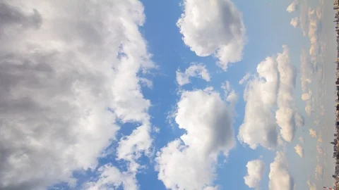 Vertical Cloudy sky timelapse flat Stock Footage 96769285
