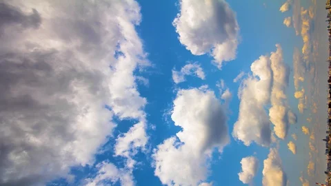 Vertical Cloudy sky timelapse Stock Footage 96769586