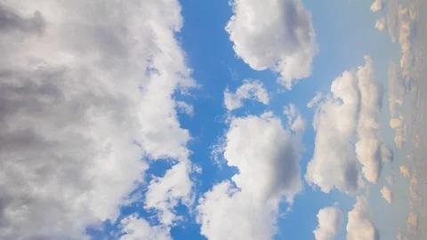 Vertical Cloudy sky timelapse Stock Footage 96769589