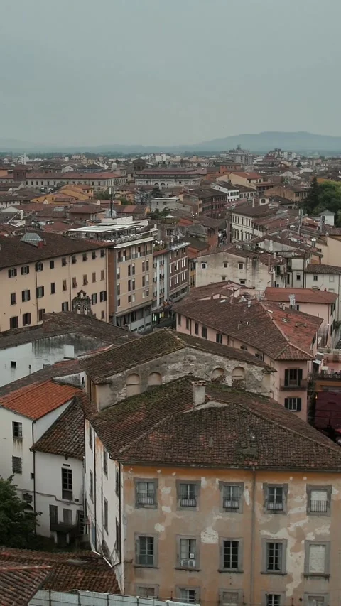 Vertical of Cloudy view from the Tower of Pisa Stock Footage 278476260