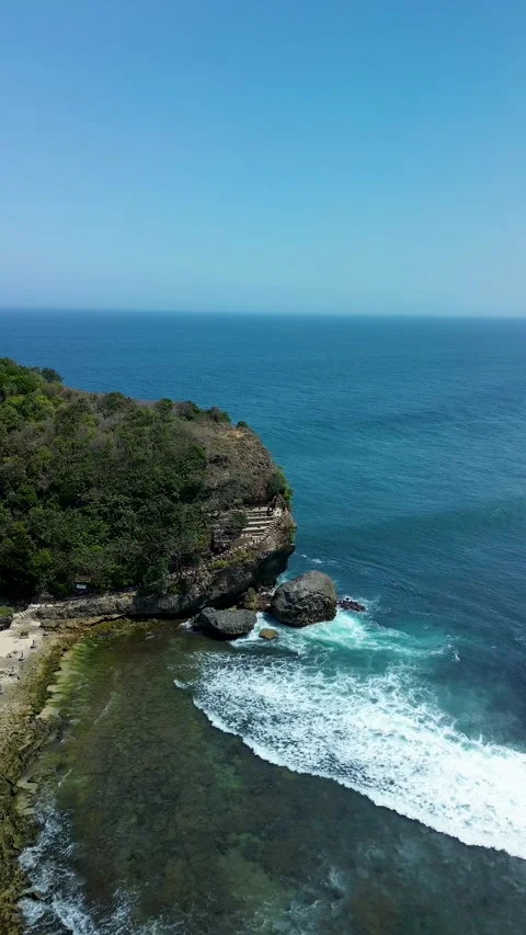 Vertical Coastline View at Batu Bengkung Beach in Malang August 6 2026 Video stock 342835490
