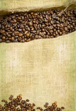 Vertical coffee background with copy space. coffee theme. Fotos de archivo