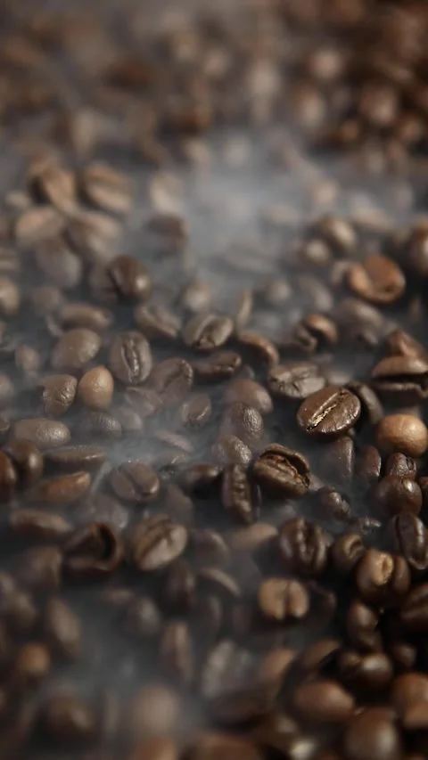 Vertical coffee bean smoke Stock Footage 264487460